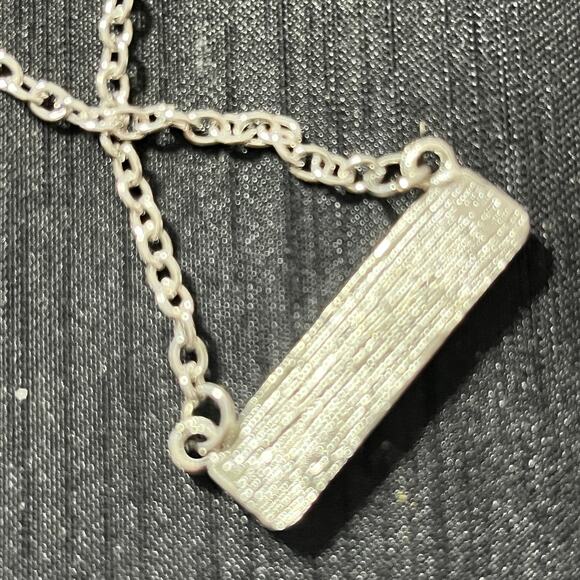 Unbranded Necklace Southwest Western Faux Turquoise Pendant Silver Tone Bar - Picture 3 of 3